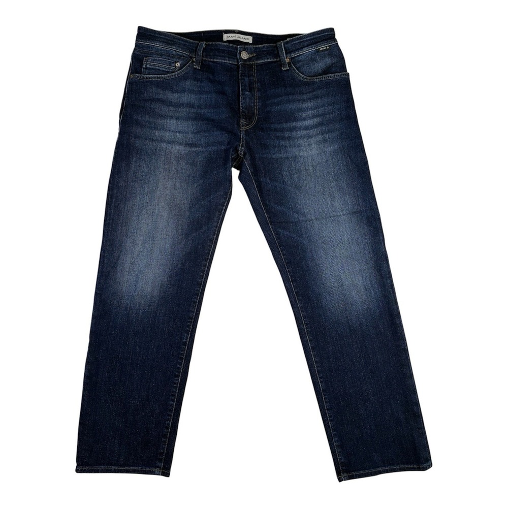 Mavi Zach Men's 36x30 (28" Actual) Blue Jeans Straight Dark Wash Stretch Denim